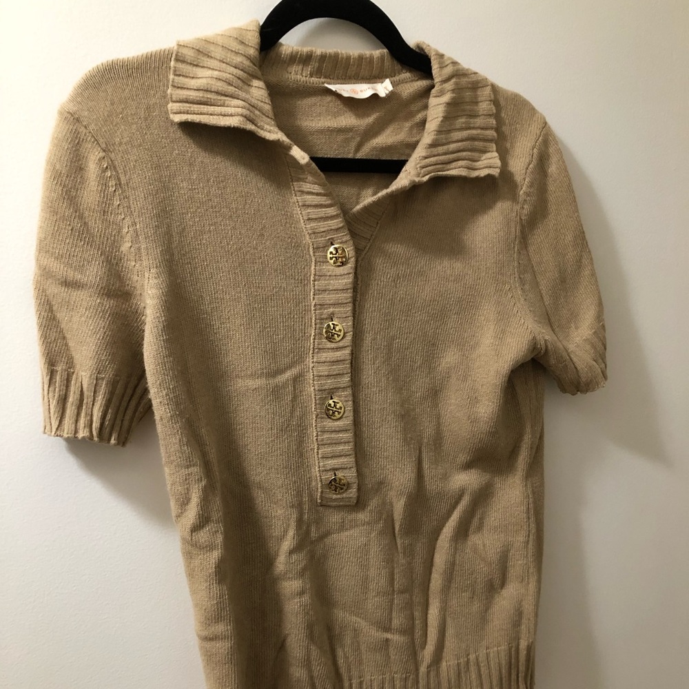 Tory Burch short sleeved collared sweater